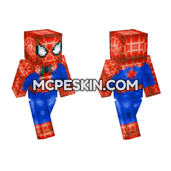 Spider-Man Red Blue Suit Minecraft Bedrock skin, front and back