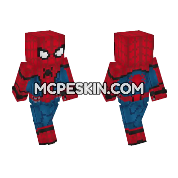 Spider-Man Star Suit Minecraft Bedrock skin, front and back