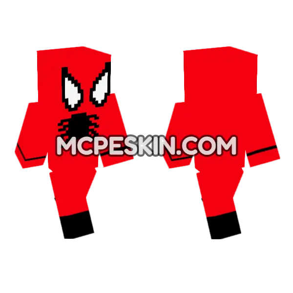 Spider-Man Suit Minecraft Bedrock skin, front and back