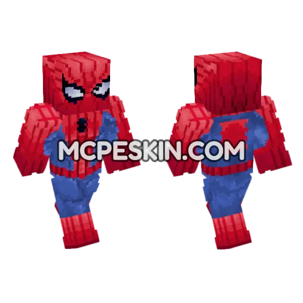 Spider-Man Suit Minecraft Bedrock skin, front and back