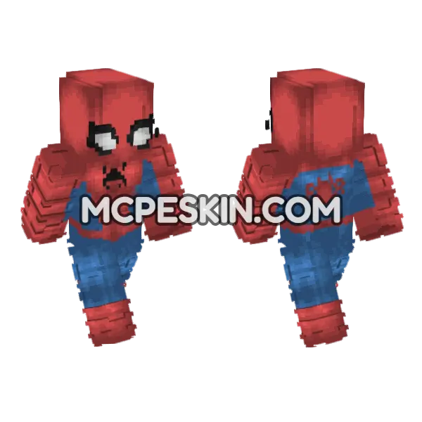 Spider-Man Suit Minecraft Bedrock skin, front and back