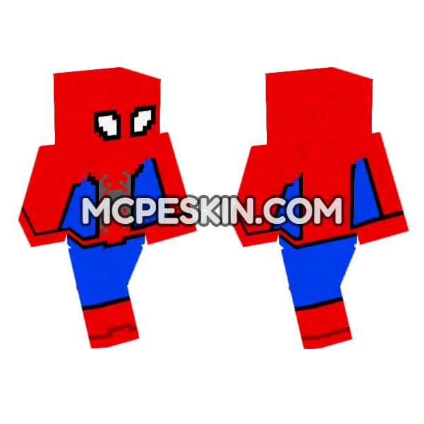 Spider Man Suit Minecraft Bedrock skin, front and back