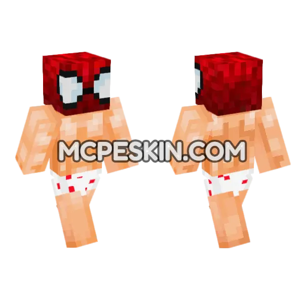 Spider-Man Suit Minecraft Bedrock skin, front and back