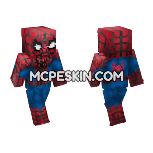 Spider-Man Suit Minecraft Bedrock skin, front and back