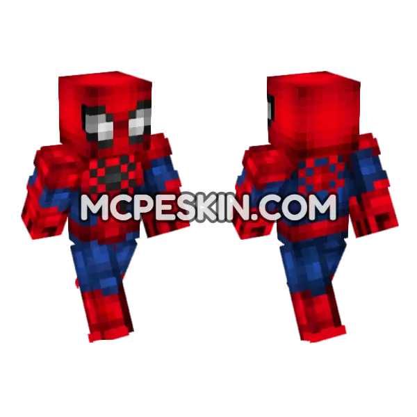 Spider-Man Suit Minecraft Bedrock skin, front and back