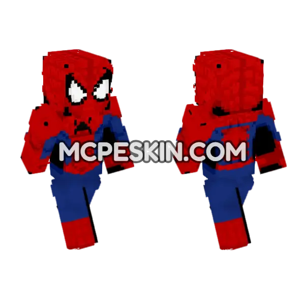 Spider-Man Suit Minecraft Bedrock skin, front and back