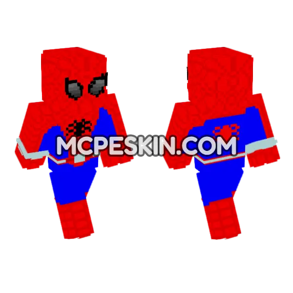 Spider-Man Suit Minecraft Bedrock skin, front and back