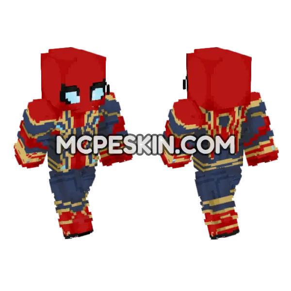 Spider-Man Suit Minecraft Bedrock skin, front and back