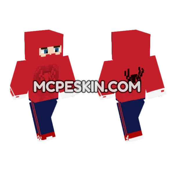 Spider-Man Suit Minecraft Bedrock skin, front and back