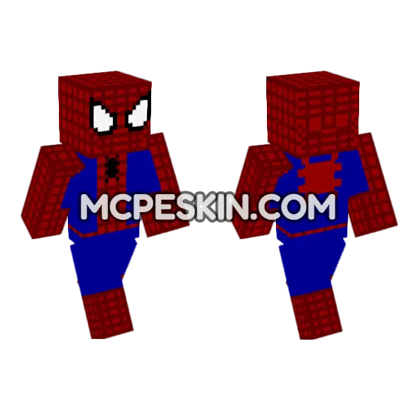 Spider-Man Suit Minecraft Bedrock skin, front and back