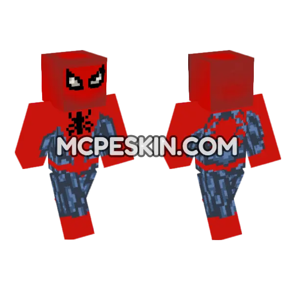 Spider-Man Web Of Shadows Minecraft Bedrock skin, front and back