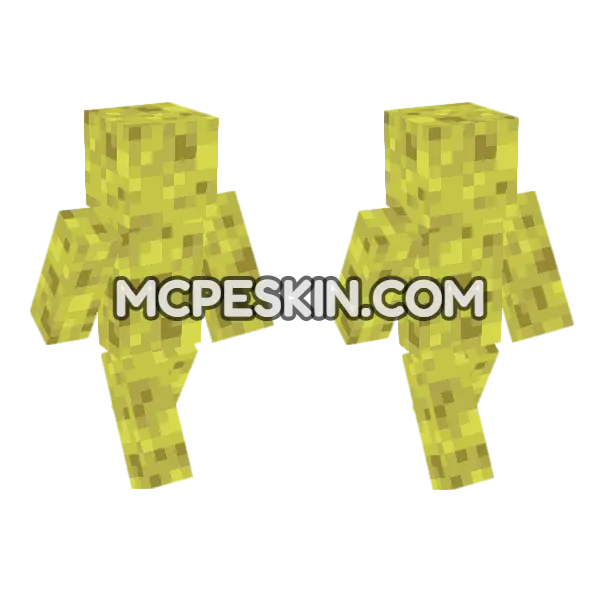 Sponge Bob Skin Minecraft Bedrock skin, front and back