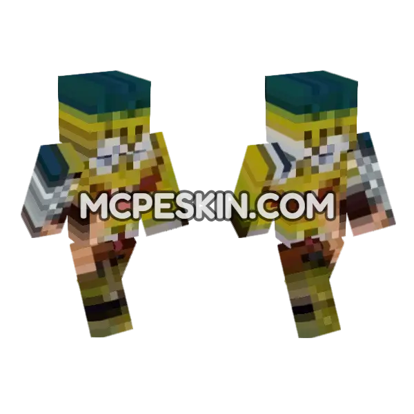 Spongebob New 1 Minecraft Bedrock skin, front and back