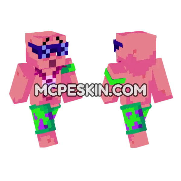 Spongebob Skin 10 Minecraft Bedrock skin, front and back