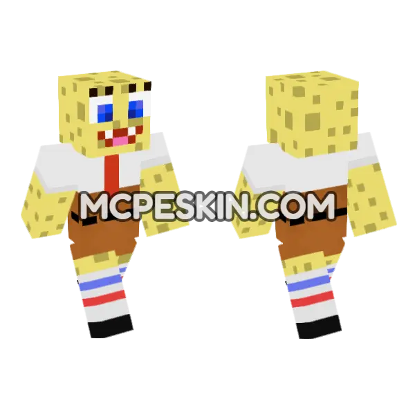 Spongebob Skin 4 Minecraft Bedrock skin, front and back