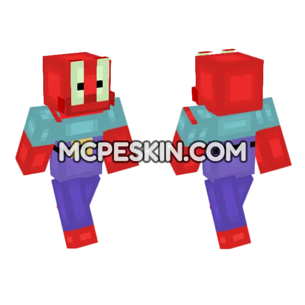 Spongebob Skin 6 Minecraft Bedrock skin, front and back