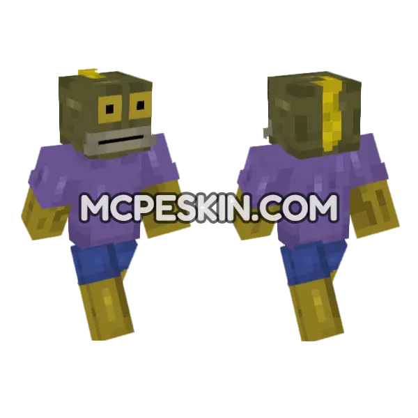 Spongebob Skin 7 Minecraft Bedrock skin, front and back