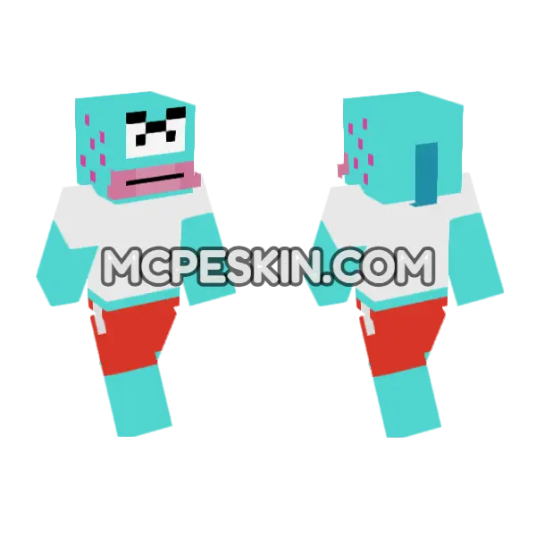 Spongebob Skin 8 Minecraft Bedrock skin, front and back
