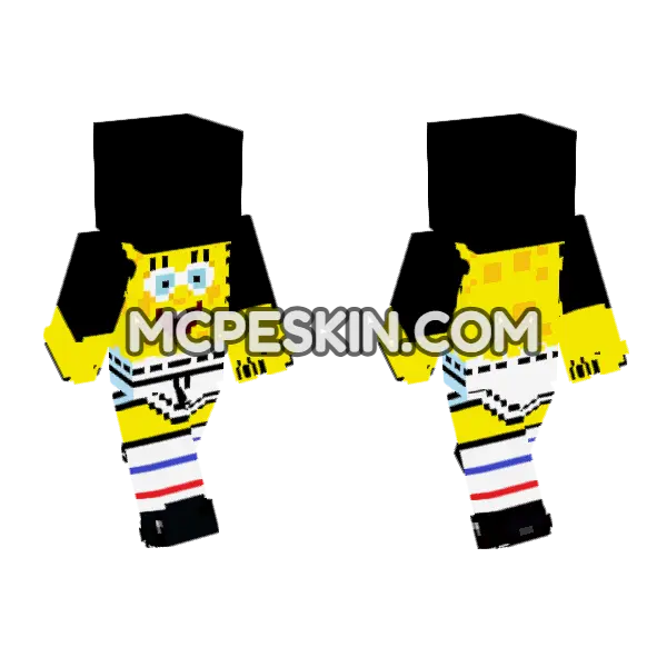 Spongebob Squarepants In Underwear Minecraft Bedrock skin, front and back