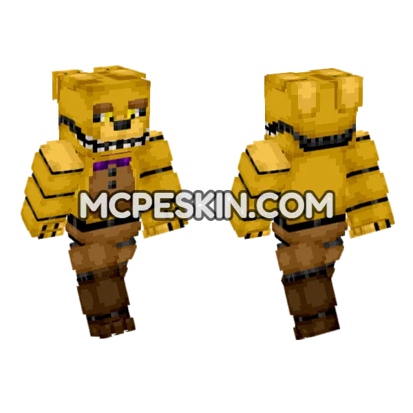 Spring Bonnie Fnaf 4 Minecraft Bedrock skin, front and back