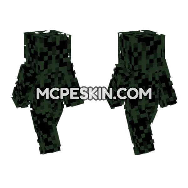 Spruce Leaves Skin Minecraft Bedrock skin, front and back