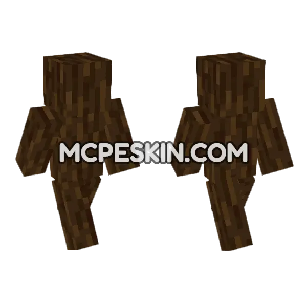 Spruce Log Skin Minecraft Bedrock skin, front and back
