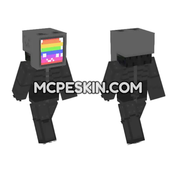 Squigg Robot Minecraft Bedrock skin, front and back