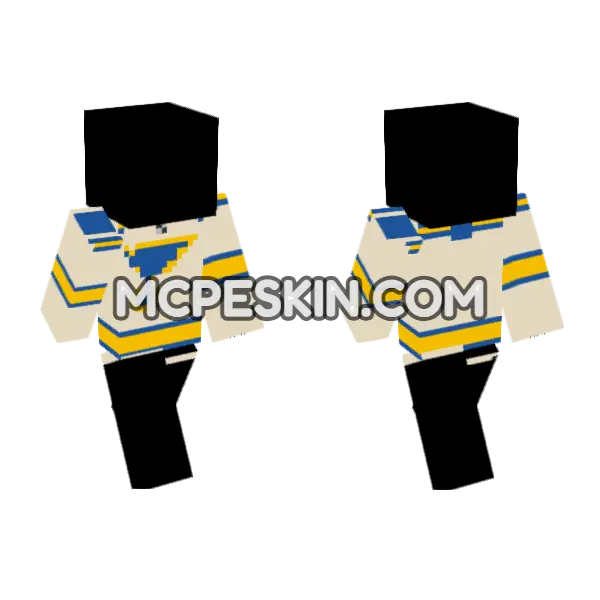 St Louis Blues Jersey Minecraft Bedrock skin, front and back