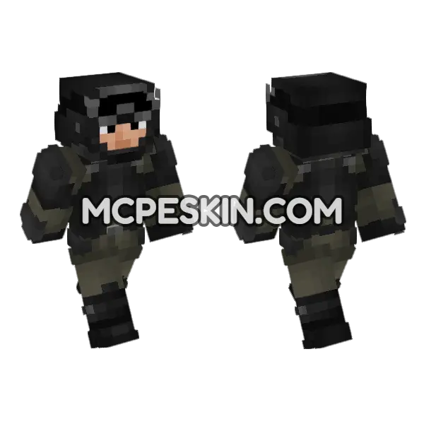 Star Wars Imperial Soldier Minecraft Bedrock skin, front and back
