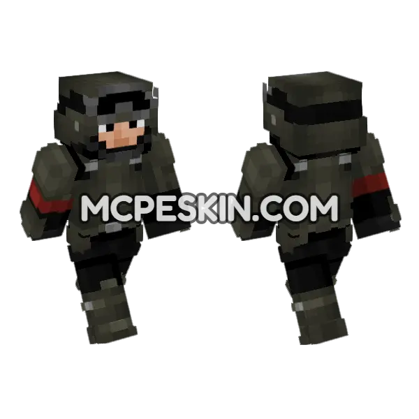Star Wars Imperial Soldier V3 Minecraft Bedrock skin, front and back