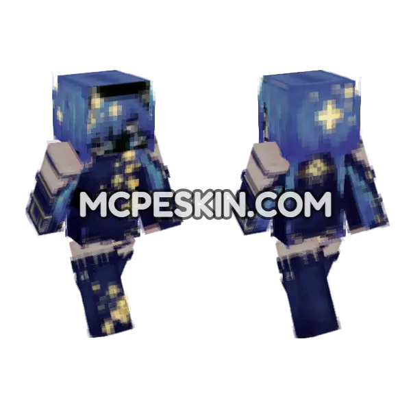 Starry Night Outfit Minecraft Bedrock skin, front and back