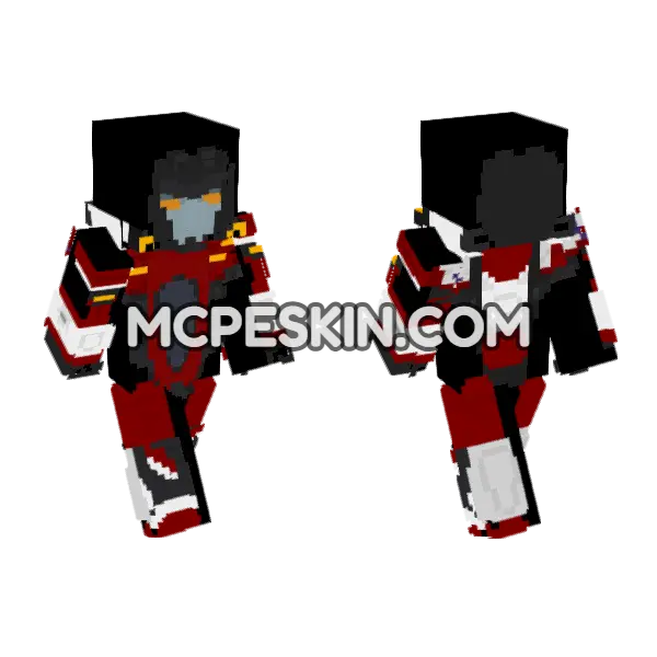 Starscream Transformers Armada Minecraft Bedrock skin, front and back