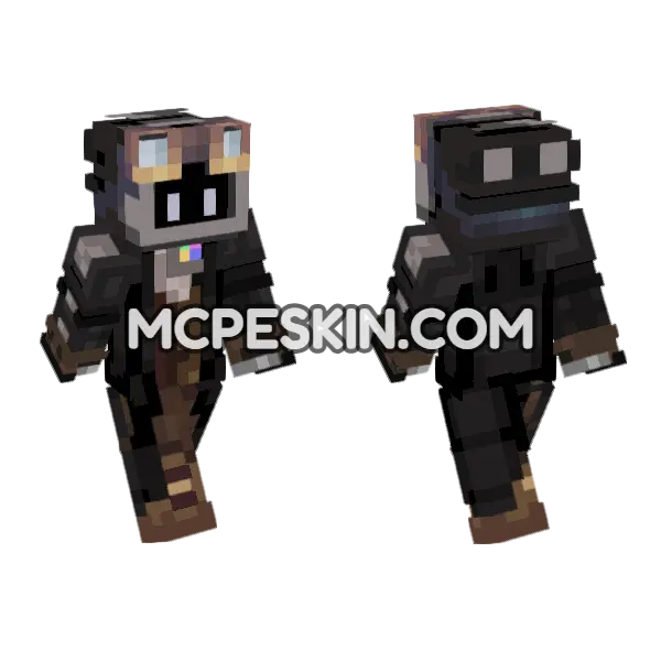 Steampunk Drip Outfit Minecraft Bedrock skin, front and back