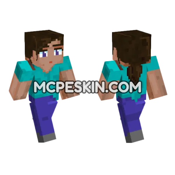 Stella Female Steve Minecraft Bedrock skin, front and back
