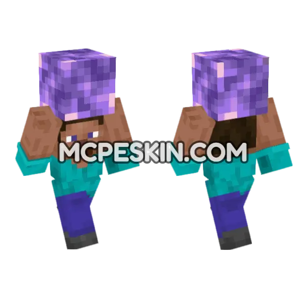 Steve Amethyst Minecraft Bedrock skin, front and back
