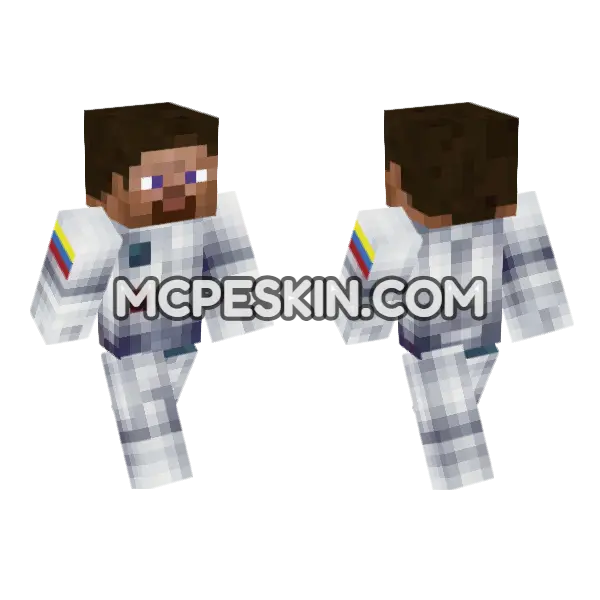 Steve Astronaut Minecraft Bedrock skin, front and back