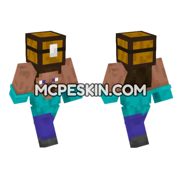 Steve Chest Minecraft Bedrock skin, front and back