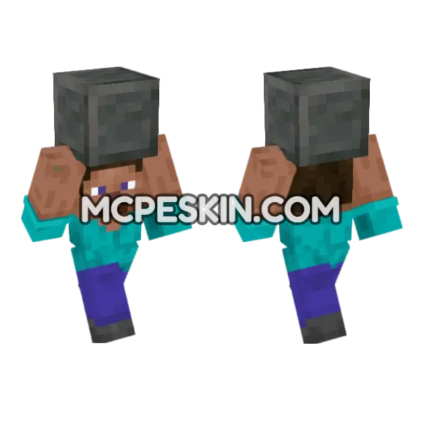 Steve Chiseled Tuff Bricks Minecraft Bedrock skin, front and back