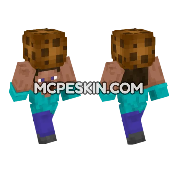 Steve Cookie Minecraft Bedrock skin, front and back