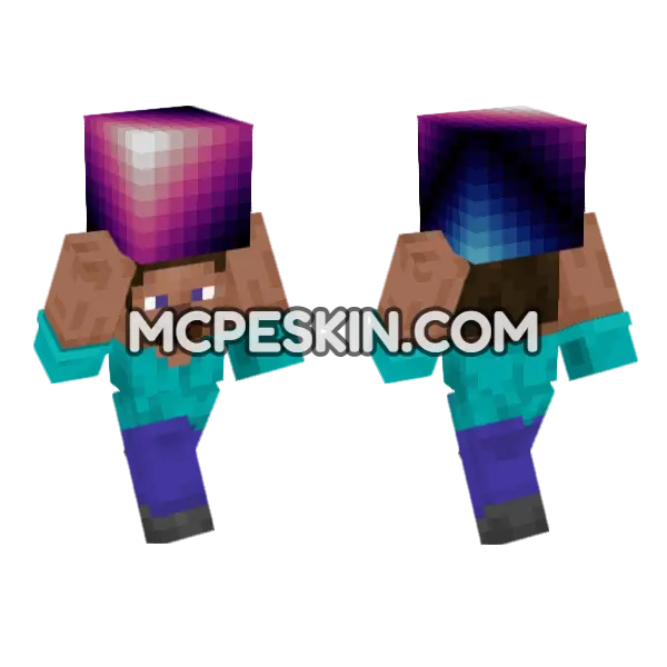 Steve Disk Minecraft Bedrock skin, front and back