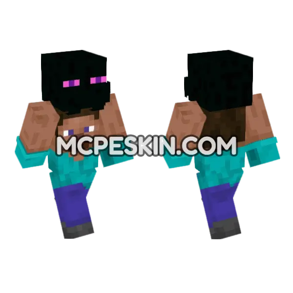 Steve Enderman Skin Minecraft Bedrock skin, front and back