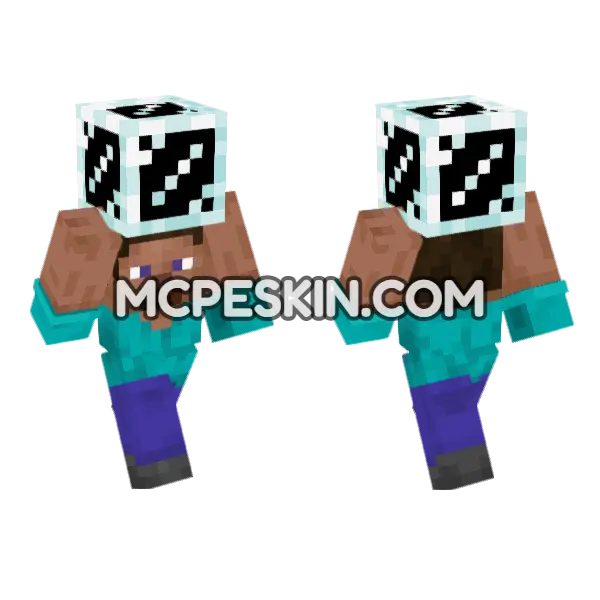 Steve Glass Minecraft Bedrock skin, front and back