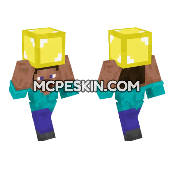 Steve Gold Block Minecraft Bedrock skin, front and back