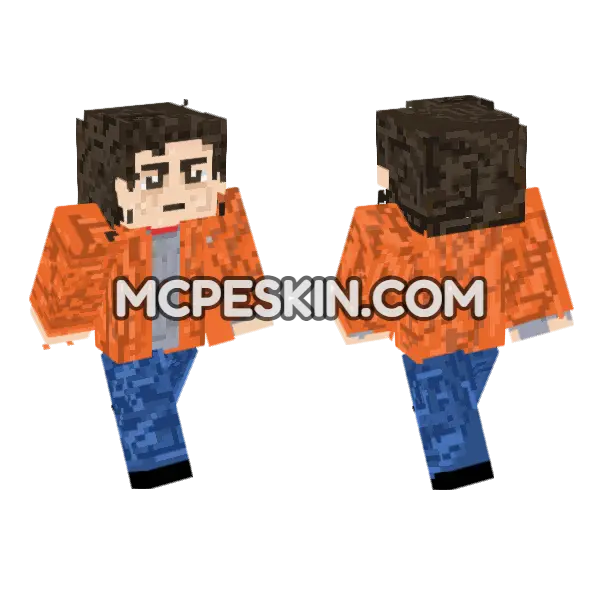 Steve Harrington Stranger Things Minecraft Bedrock skin, front and back