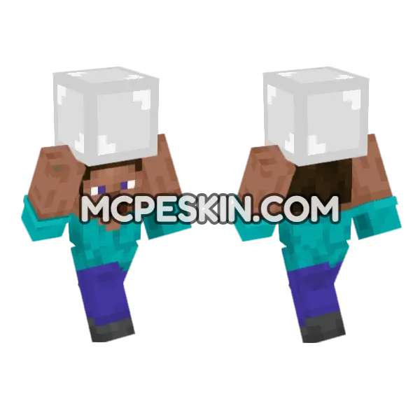 Steve Iron Block Minecraft Bedrock skin, front and back