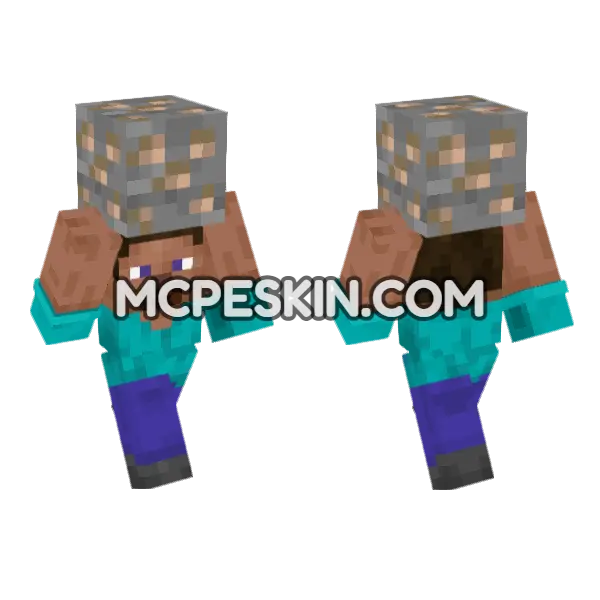 Steve Iron Ore Minecraft Bedrock skin, front and back