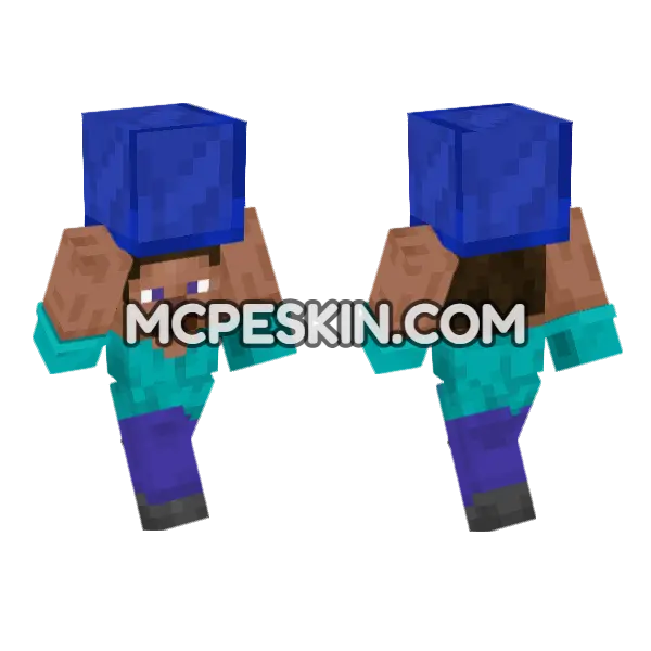 Steve Lapis Block Minecraft Bedrock skin, front and back