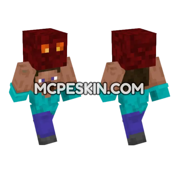 Steve Magma Cube Minecraft Bedrock skin, front and back