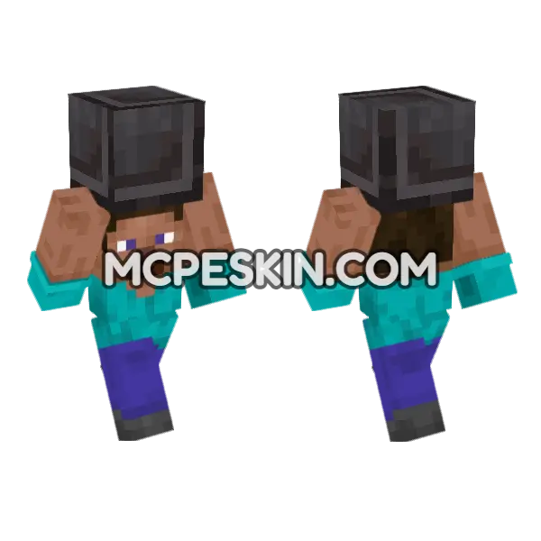 Steve Netherite Minecraft Bedrock skin, front and back
