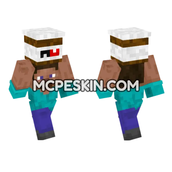 Steve Nutella Minecraft Bedrock skin, front and back